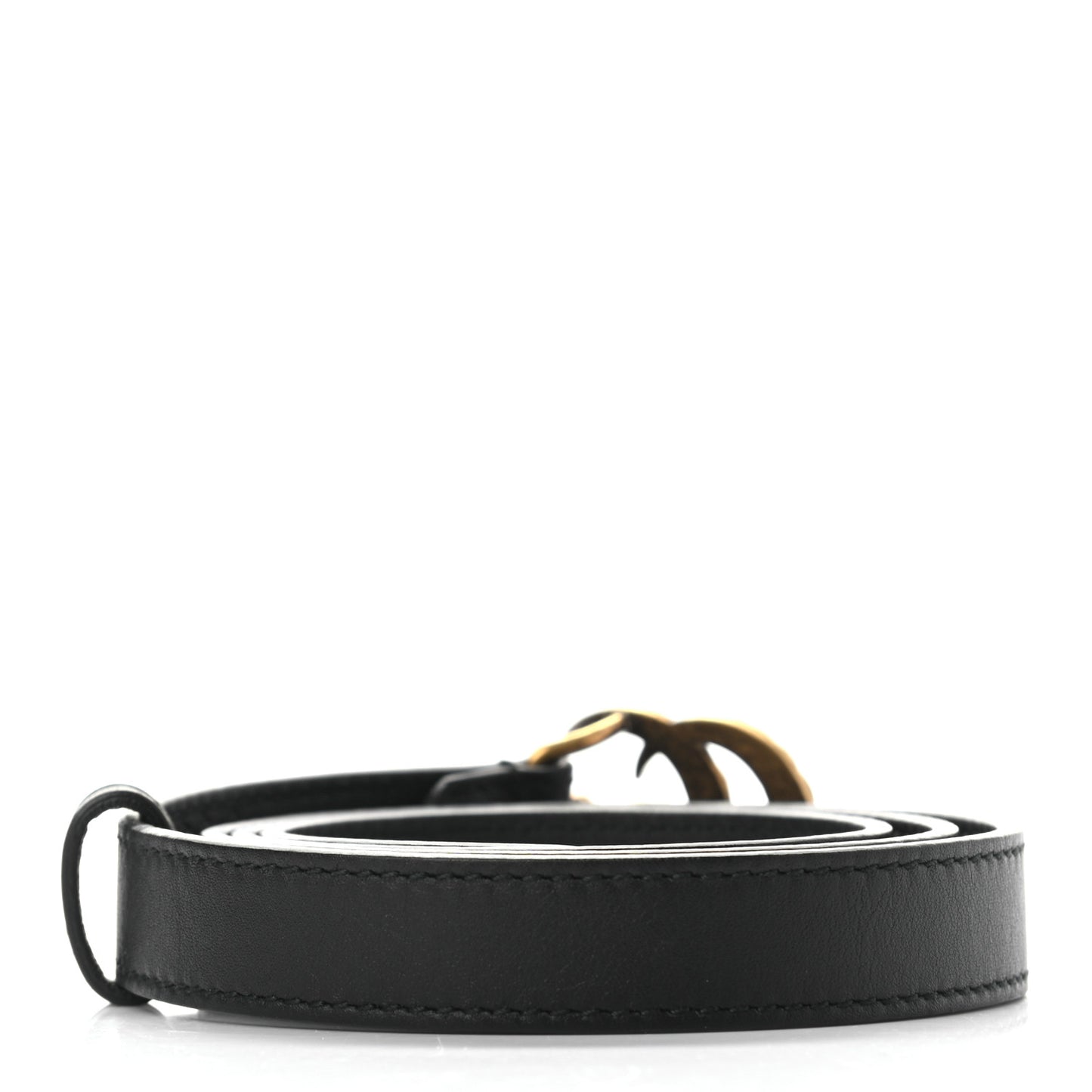 Calfskin Pearl Double G 20mm Belt 85 34 Black Cream