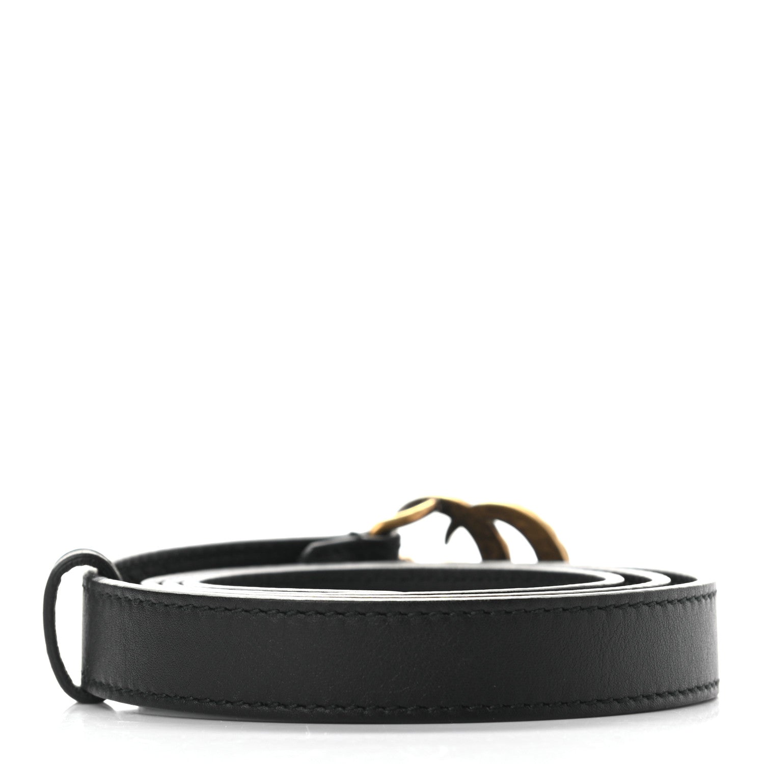 Gucci Calfskin Pearl Double G 20mm Belt 85 34 Black Cream 2 of 5