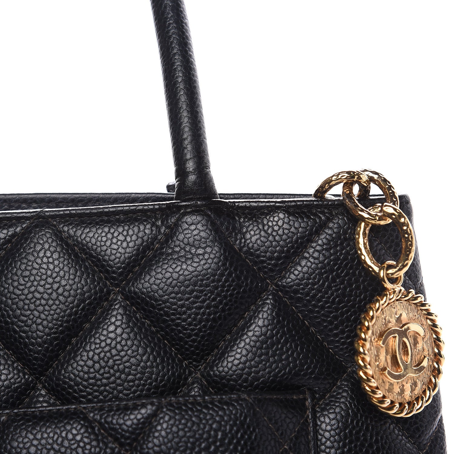 Chanel Caviar Quilted Medallion Tote Black 14 of 17