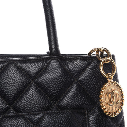 Chanel Caviar Quilted Medallion Tote Black 14 of 17
