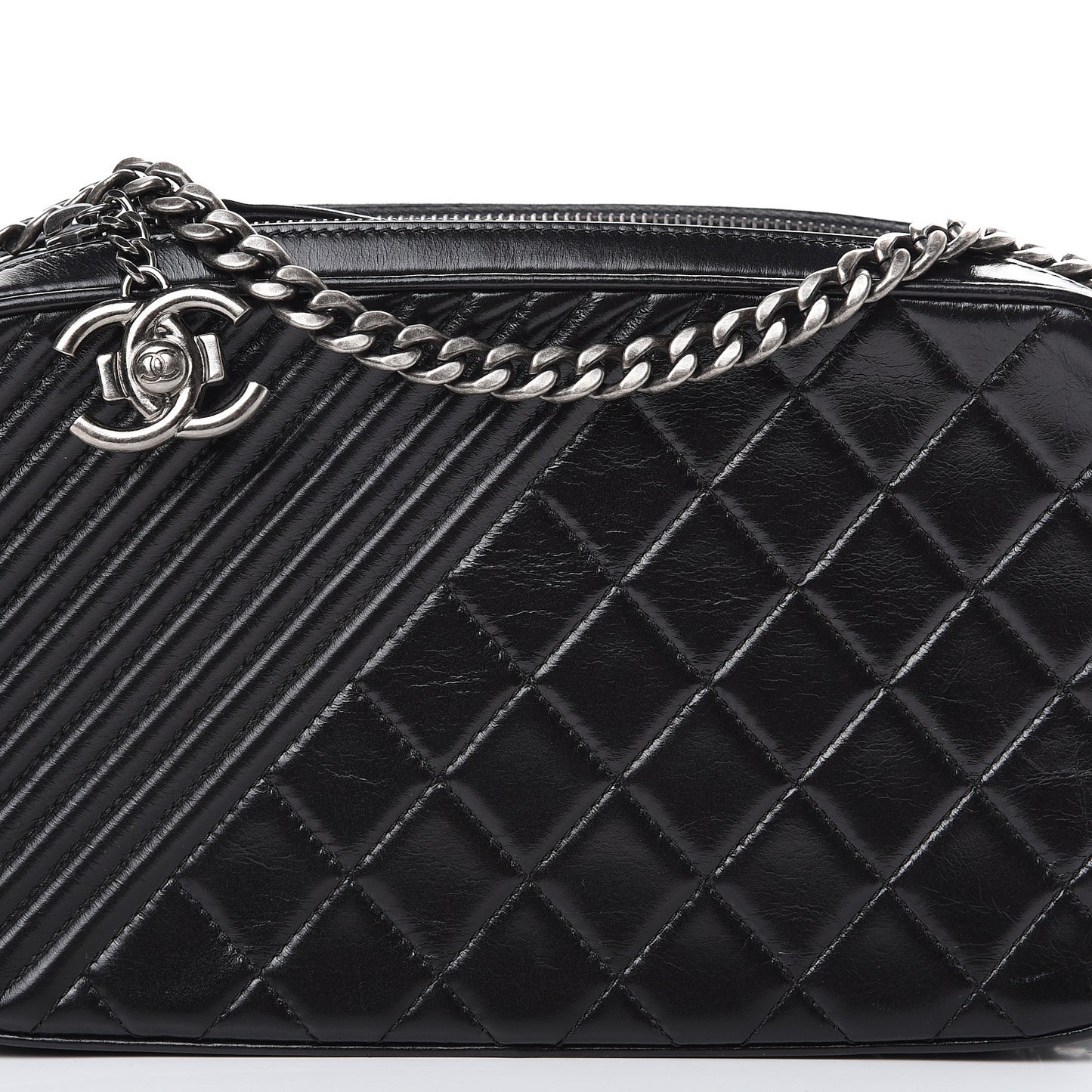 Lambskin Large Coco Boy Camera Case Black