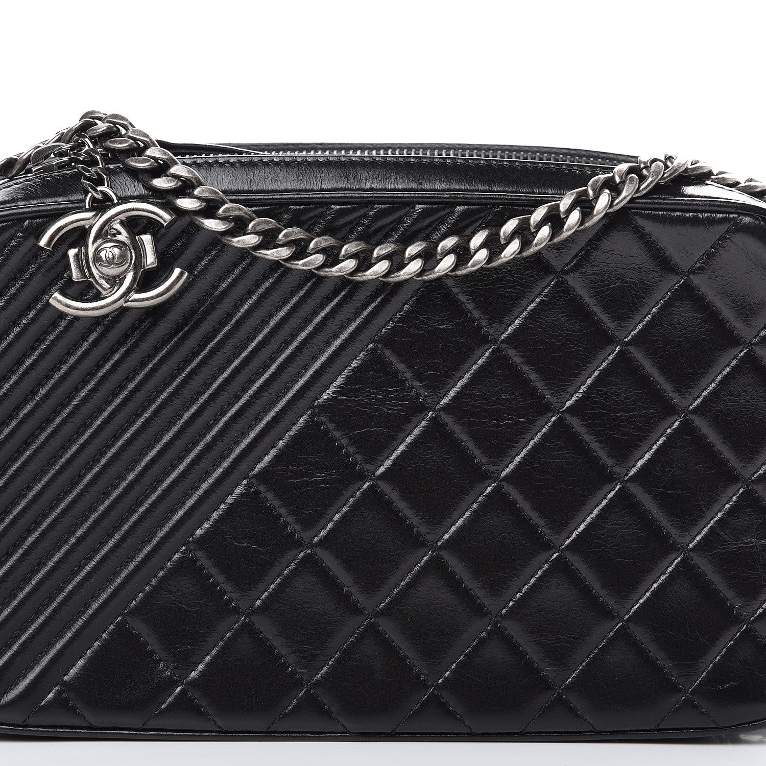 Chanel Lambskin Large Coco Boy Camera Case Black 8 of 10