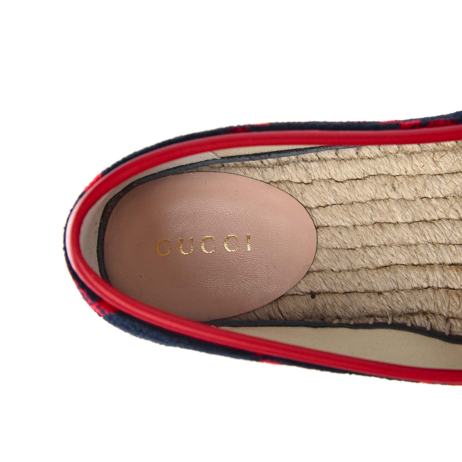 Gucci Terry Cloth GG Monogram Espadrilles 37 Blue Red 6 of 9