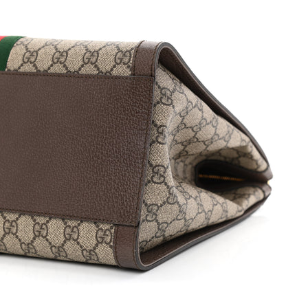 Gucci GG Supreme Monogram Web Medium Ophidia Tote Bag Brown 10 of 10