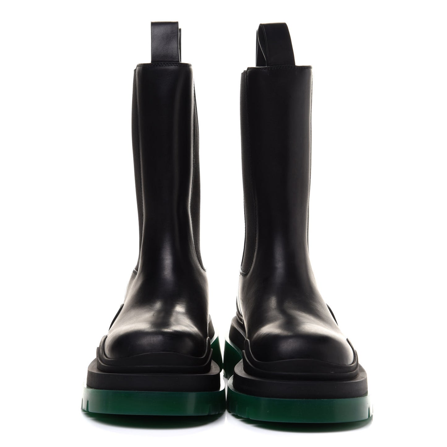 Calfskin The Tire Chelsea Boots 40 Black Green