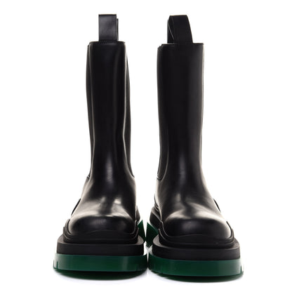 Bottega Veneta Calfskin The Tire Chelsea Boots 40 Black Green 2 of 9