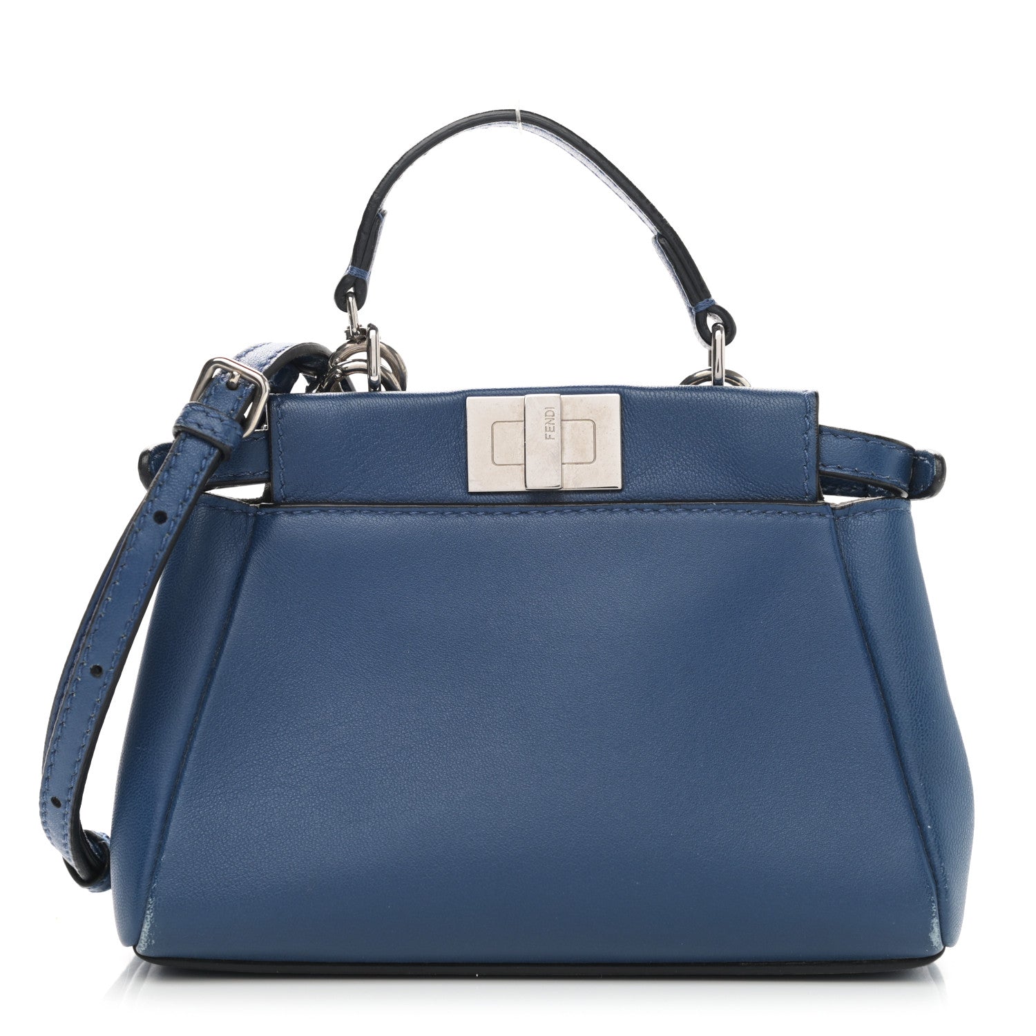 Fendi Shiny Nappa Micro Peekaboo Iconic Satchel Iris 1 of 11