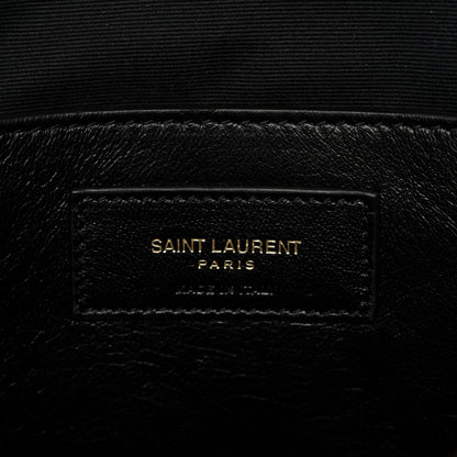 Saint Laurent Calfskin Suede Matelasse Chevron Large Monogram College Bag Burgundy 6 of 12