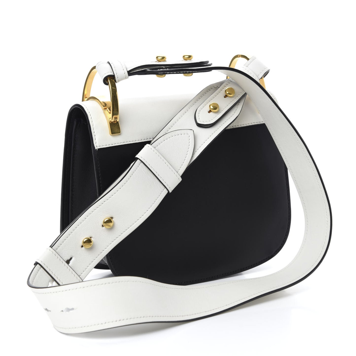 City Calf Pionniere Saddle Bag Black White