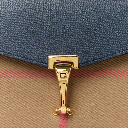 Burberry Derby Calfskin House Check Small Macken Crossbody Bag Ink Blue 10 of 12