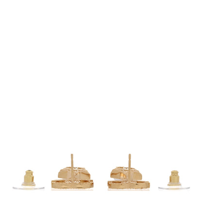 Chanel Metal Crystal Pearl CC Star Drop Earrings Gold Pearly White 3 of 5