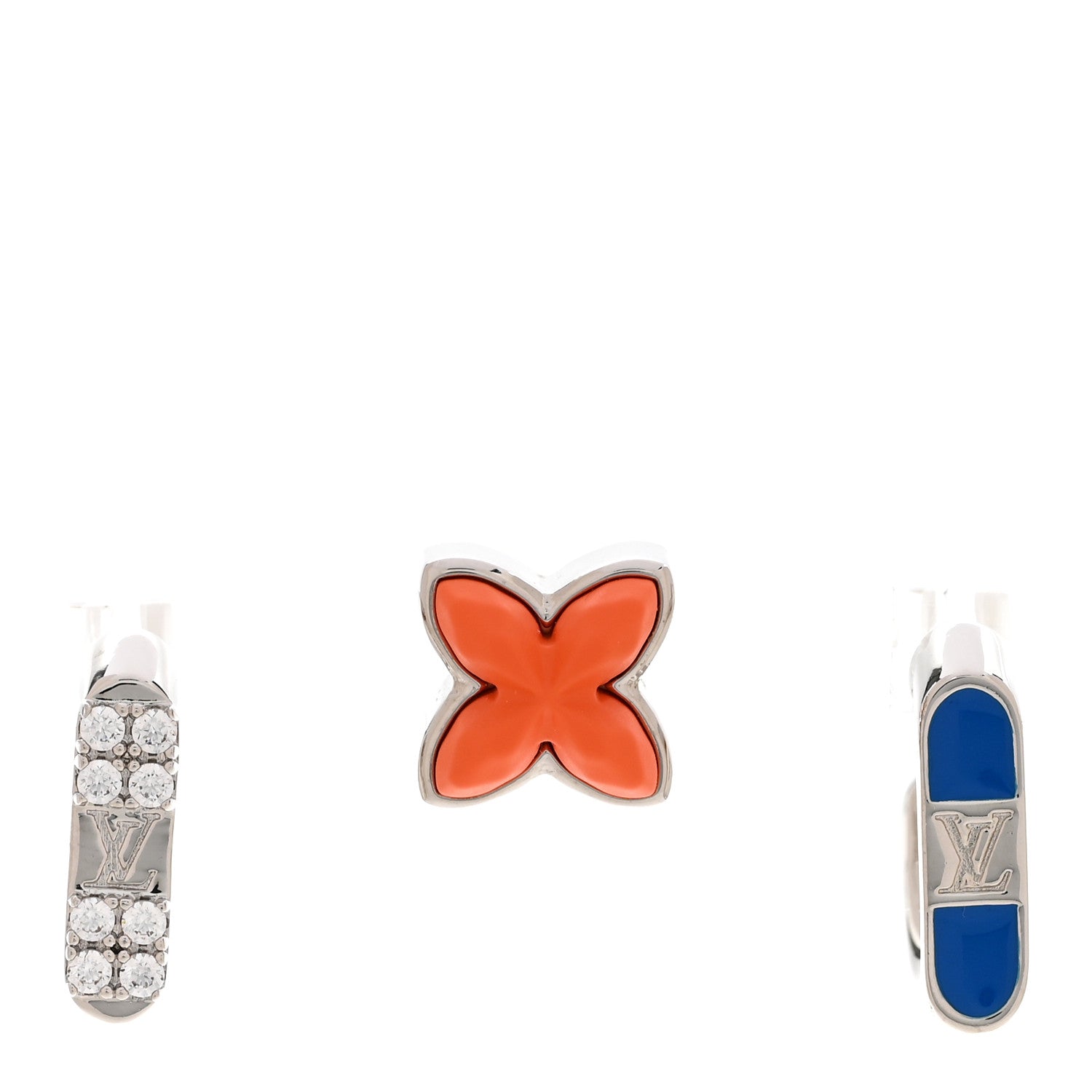 Louis Vuitton Metal Beads Earrings Set of 3 Multicolor 1 of 7