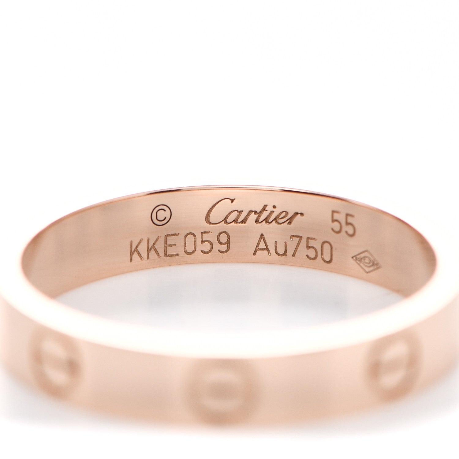 Cartier 18K Pink Gold 3.5mm LOVE Wedding Band Ring 55 7.25 4 of 5