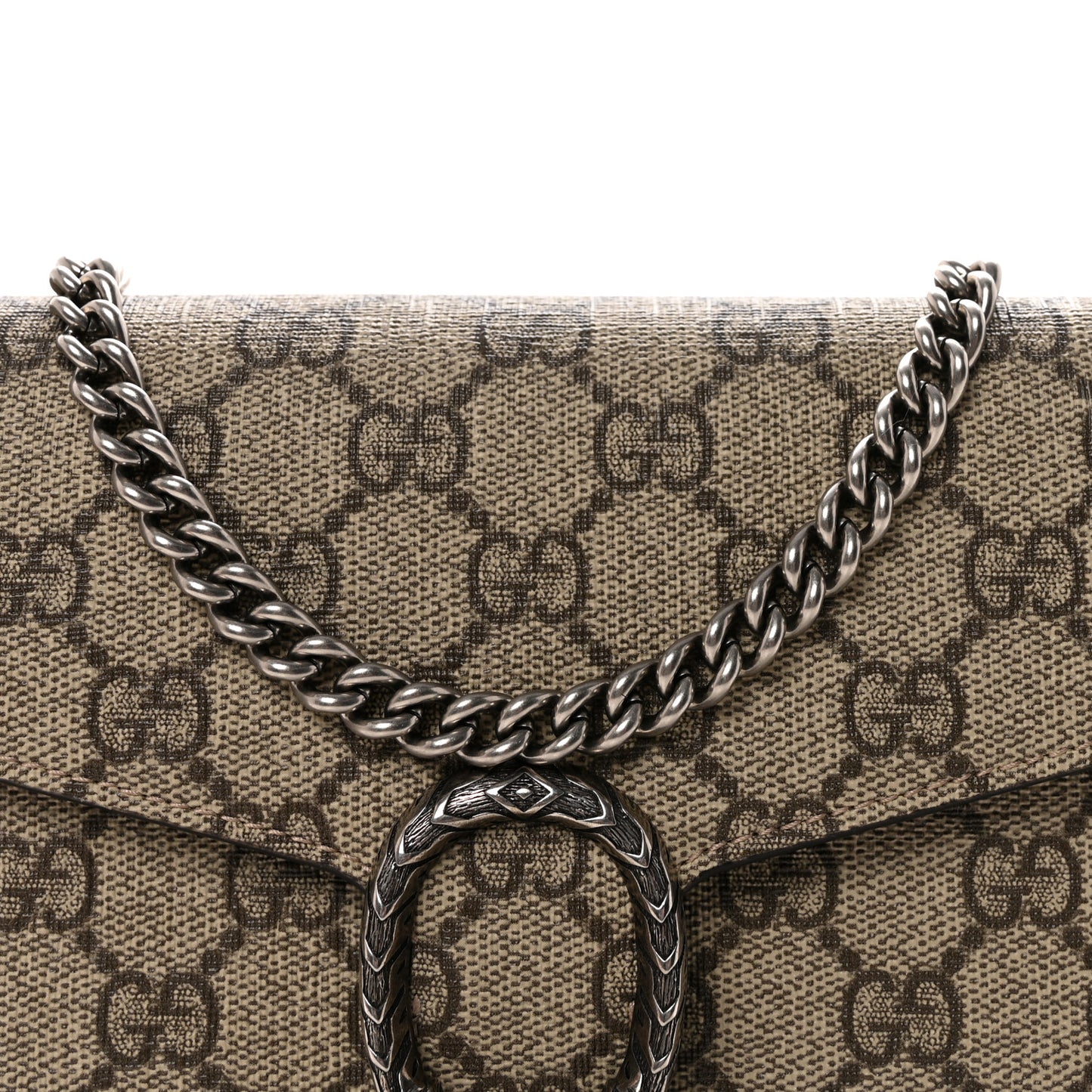 GG Supreme Monogram Mini Dionysus Chain Wallet Beige Taupe Beige Taupe