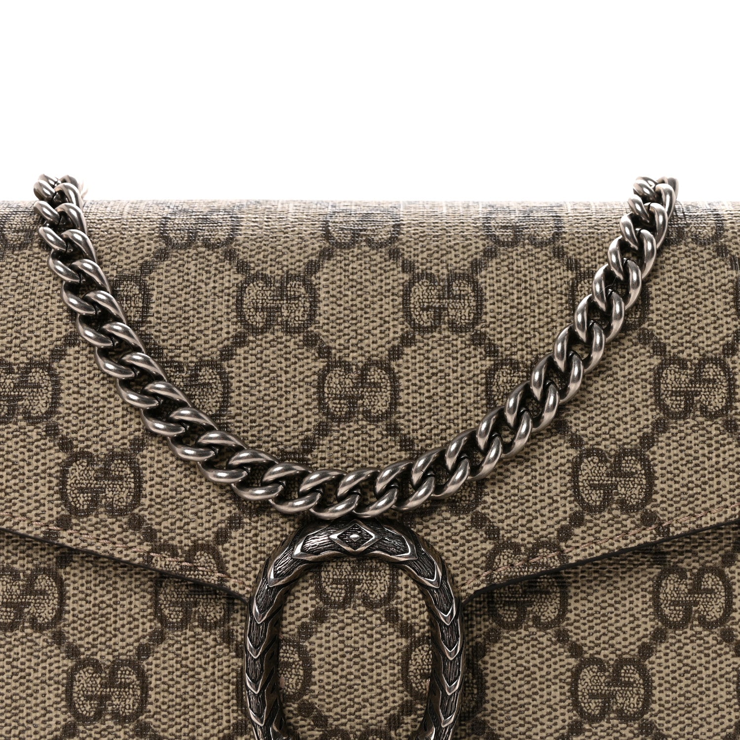 Gucci GG Supreme Monogram Mini Dionysus Chain Wallet Beige Taupe Beige Taupe 8 of 10
