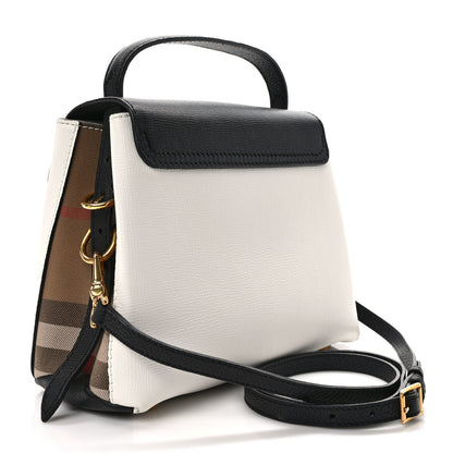 Burberry Derby Calfskin House Check Small Camberley Chalk White Black 3 of 10