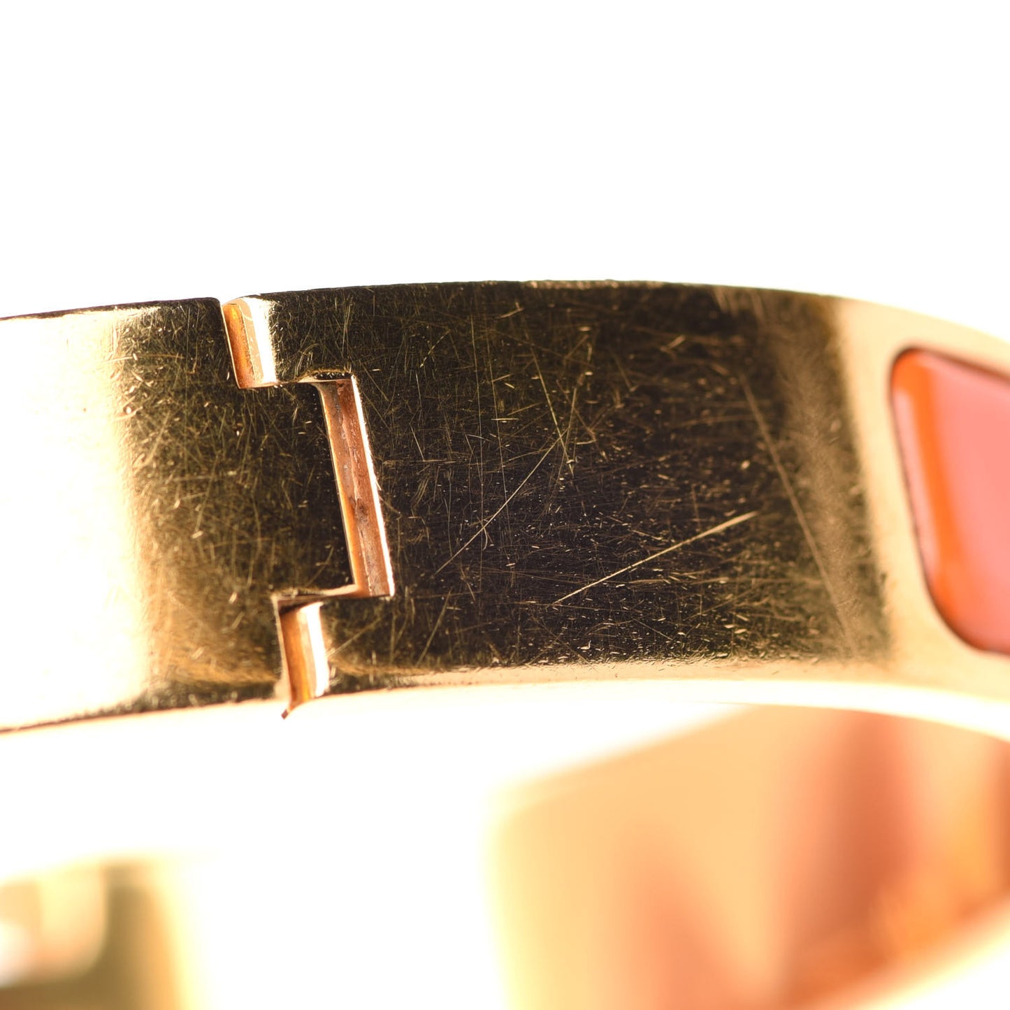 Enamel Narrow Clic Clac H Bracelet PM Orange