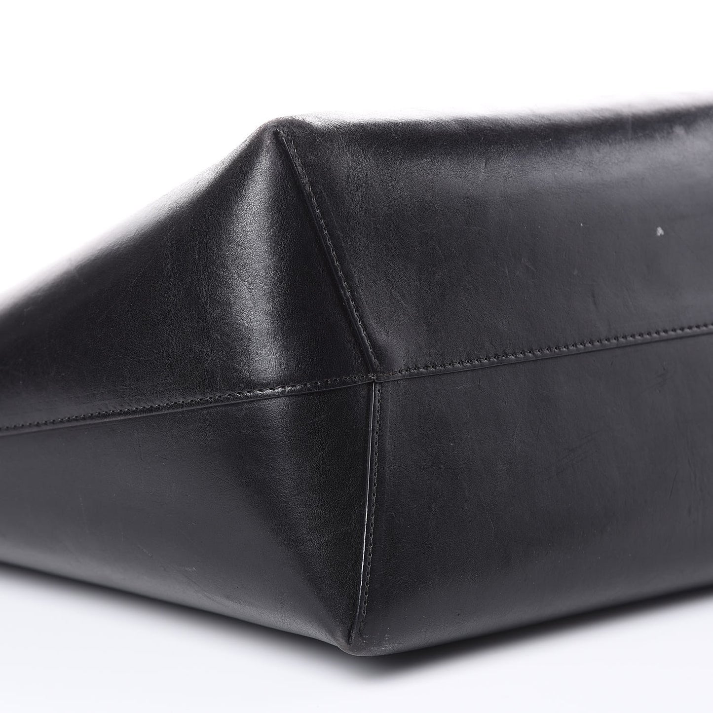 Smooth Calfskin Large Shopping Tote Black Argento