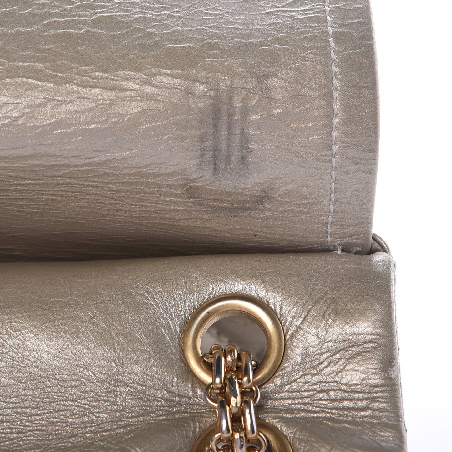 Metallic Aged Calfskin Quilted 2.55 Reissue 226 Flap Gold