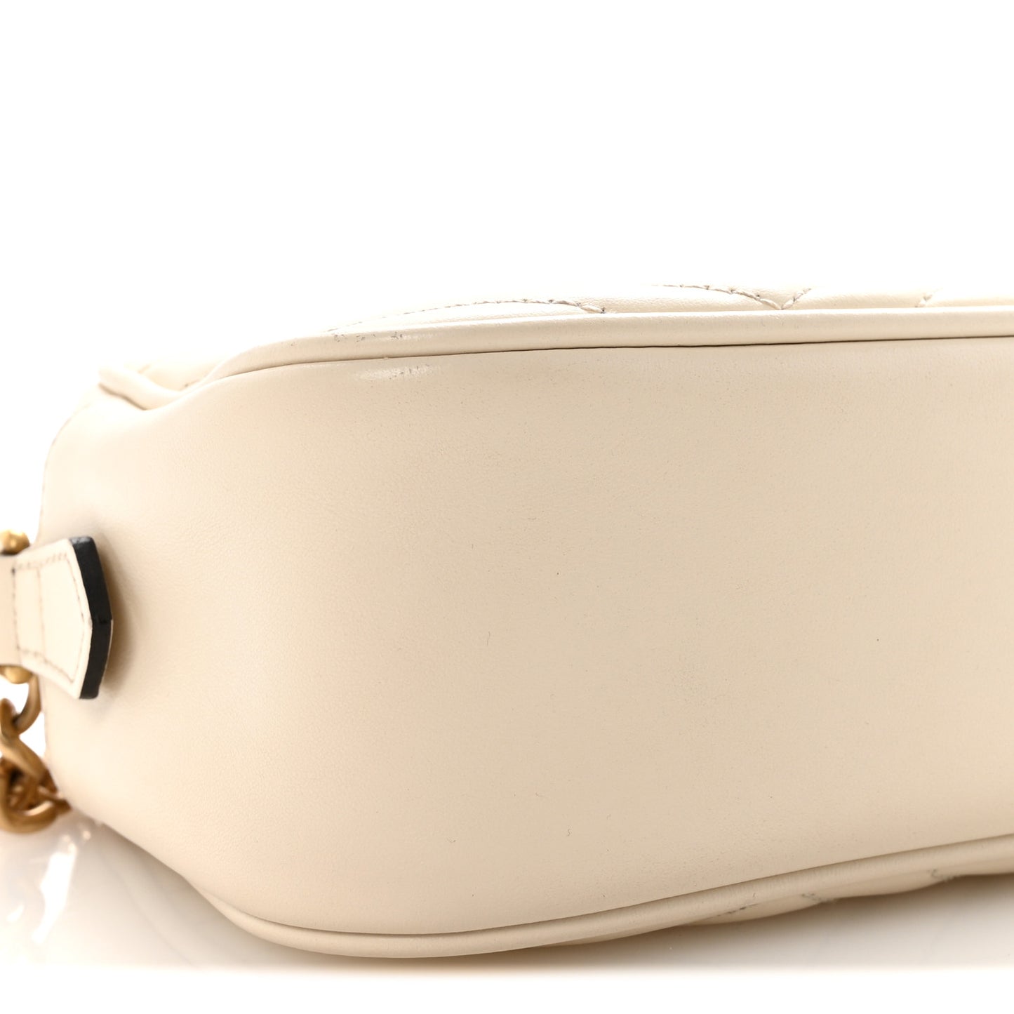Calfskin Matelasse Small GG Marmont Chain Shoulder Bag White