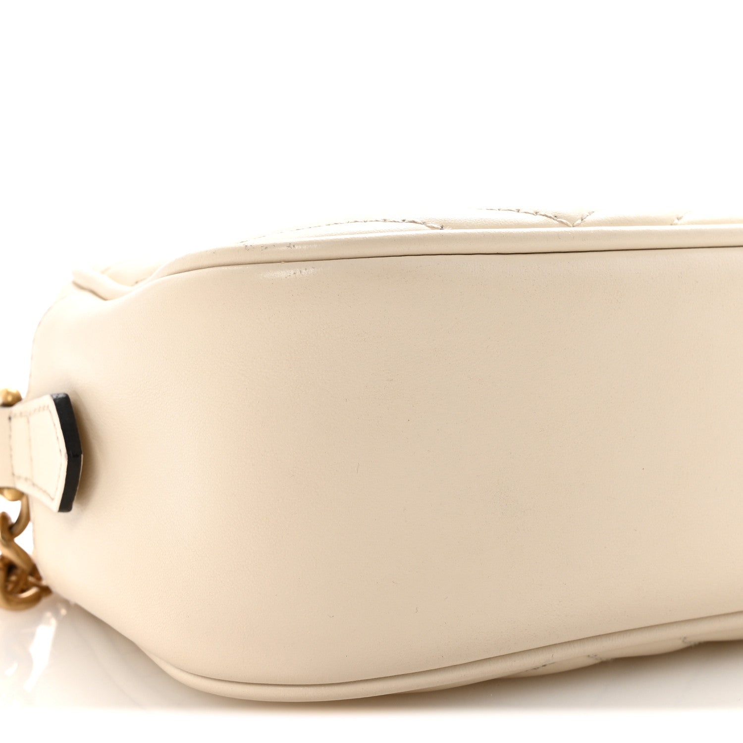 Gucci Calfskin Matelasse Small GG Marmont Chain Shoulder Bag White 9 of 10