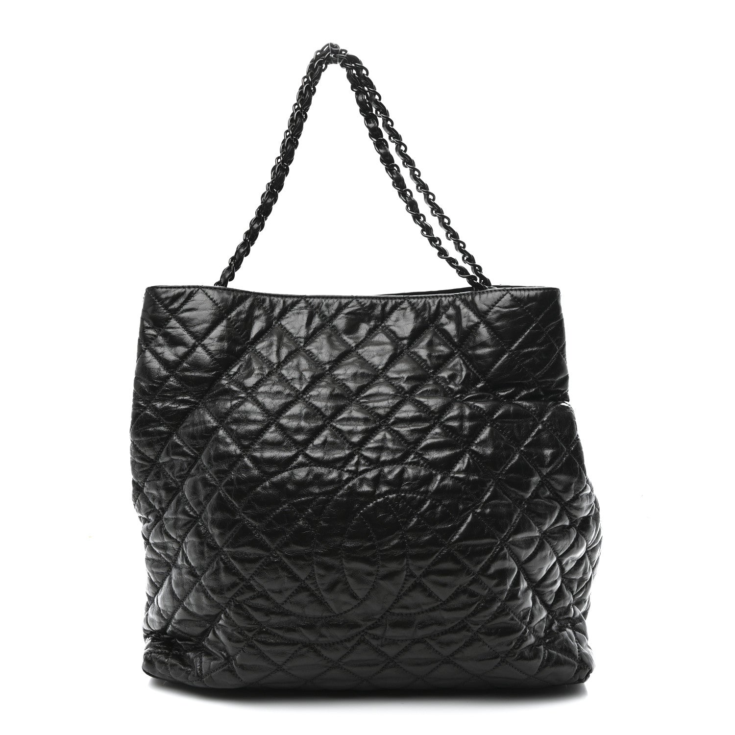 Chanel Glazed Calfskin Quilted Large Chain Me Tote Dark Grey 1 of 10