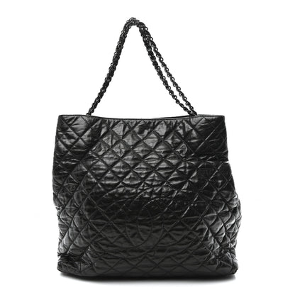 Chanel Glazed Calfskin Quilted Large Chain Me Tote Dark Grey 1 of 10