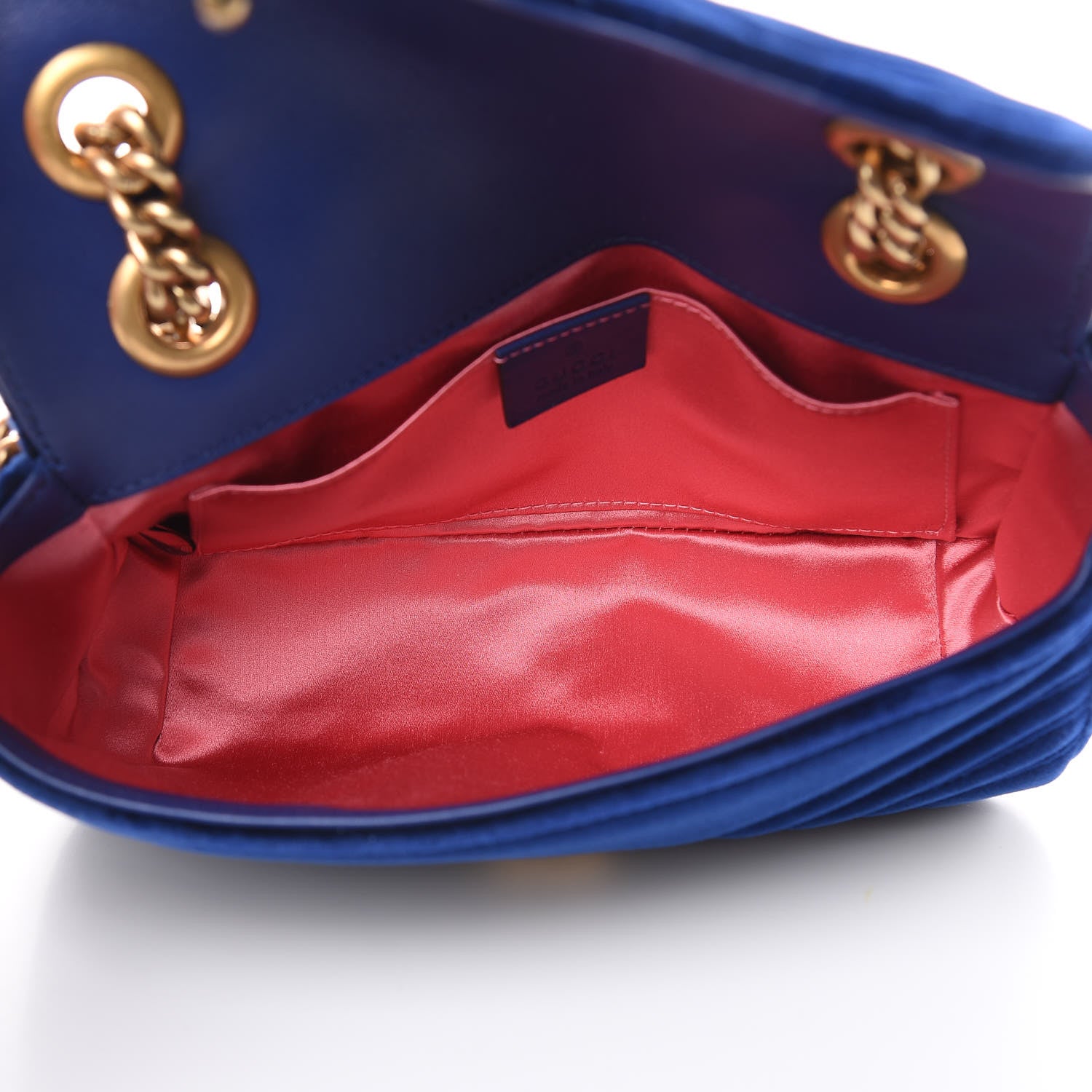 Gucci Velvet Matelasse Mini GG Marmont Shoulder Bag Cobalt Blue 5 of 8