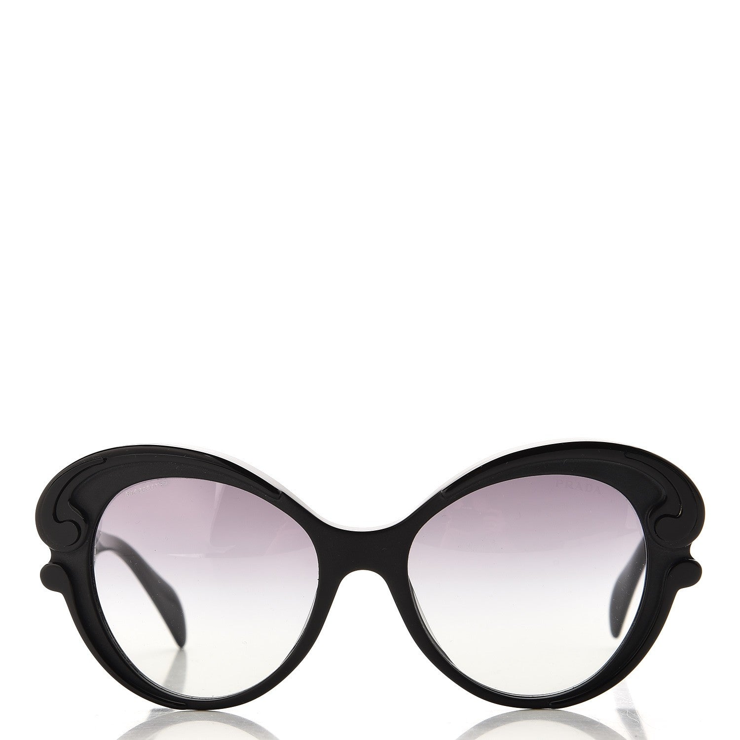 Prada Baroque Cat Eye Sunglasses SPR 28N Black 2 of 7