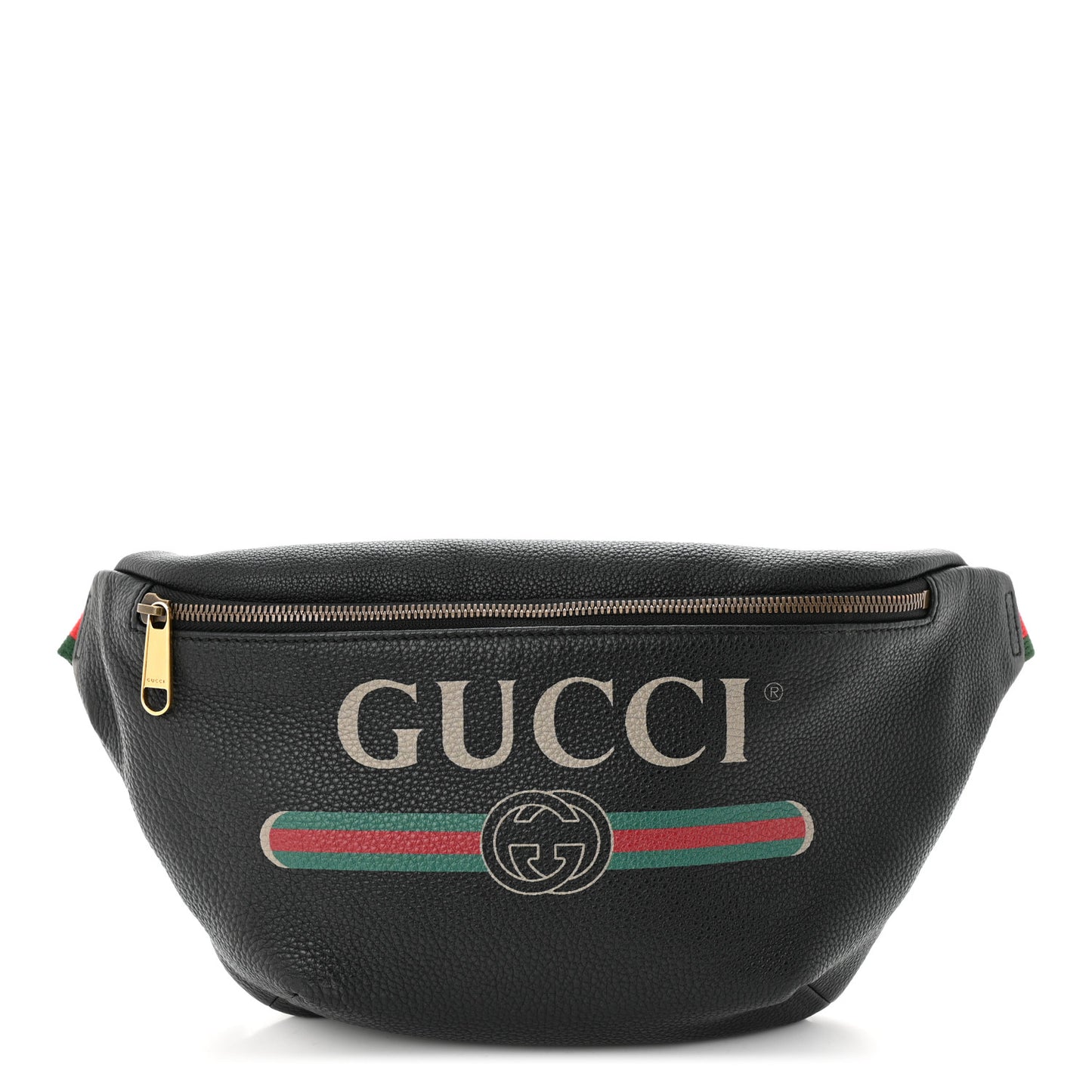 Grained Calfskin Logo Belt Bag Black