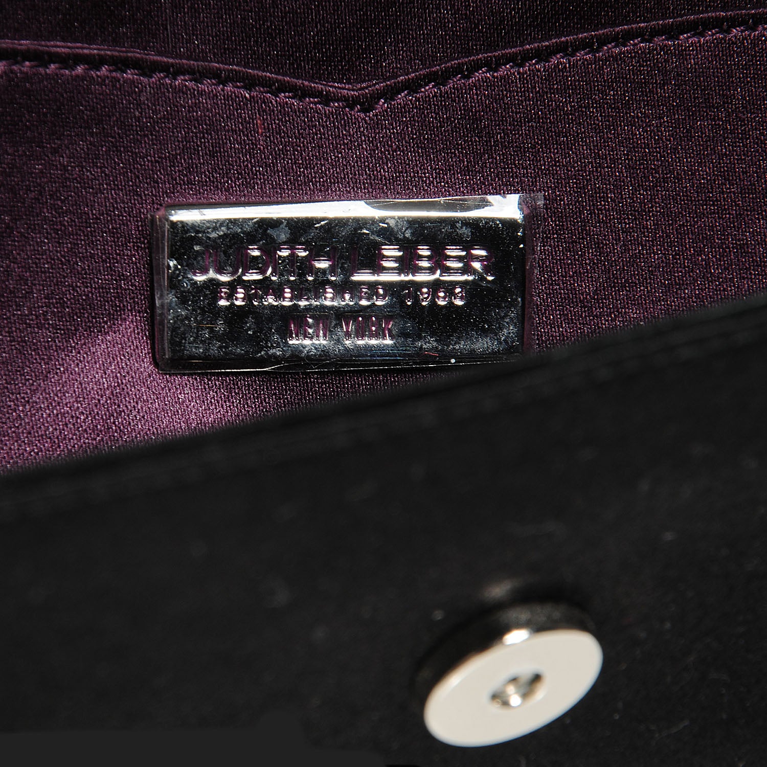 Judith Leiber Crystal Satin Soft Clutch Black 5 of 6