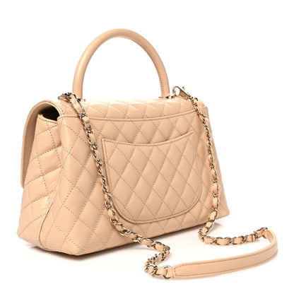 Chanel Caviar Quilted Small Coco Handle Flap Beige 3 of 10
