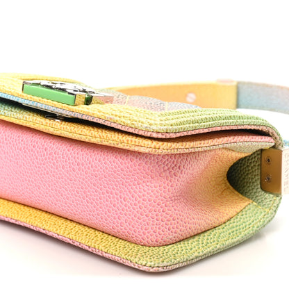 Chanel Caviar Quilted Mini Cuba Rainbow Boy Flap  Pink Multicolor 10 of 10