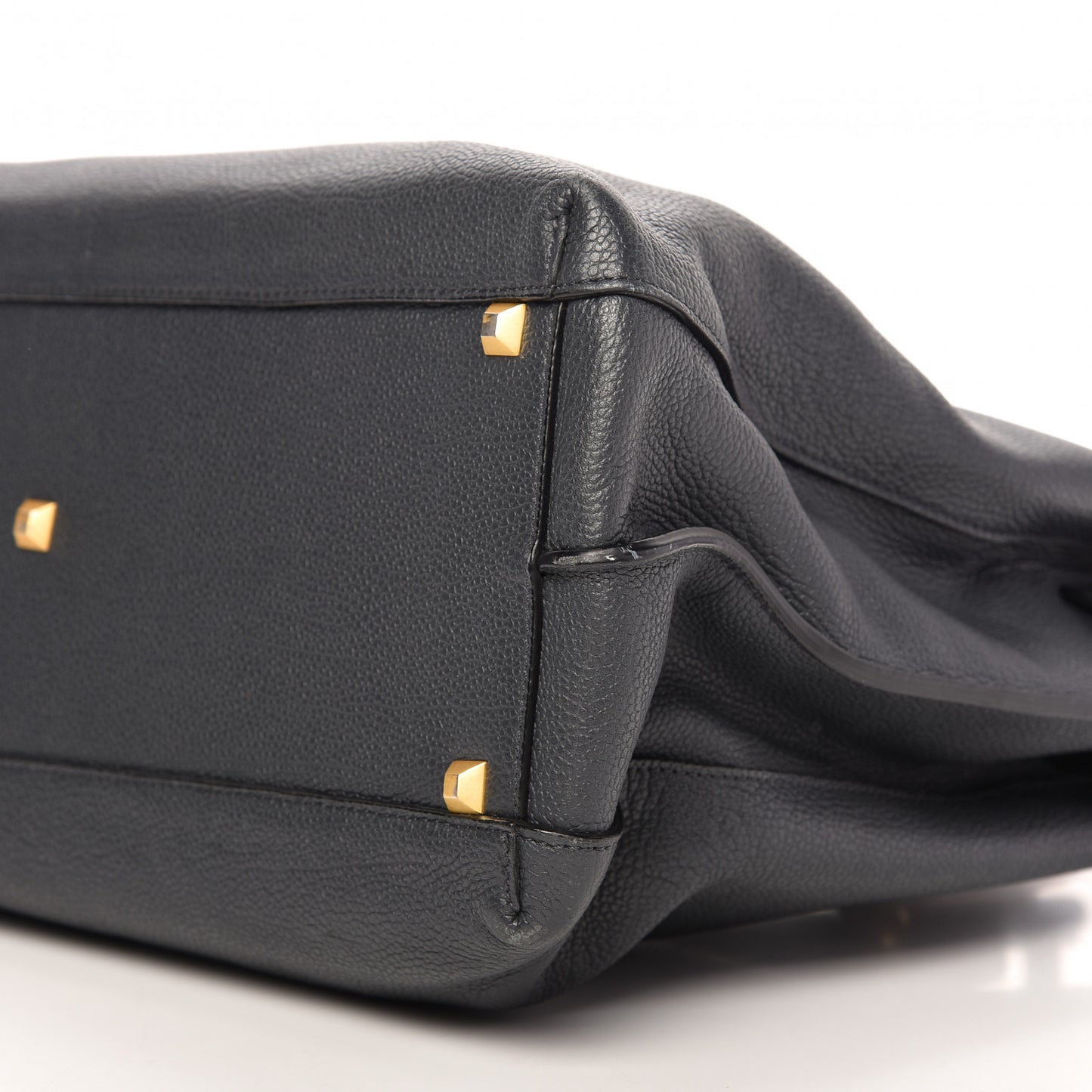 Grained Calfskin Large Milla Tote Phantom Grey