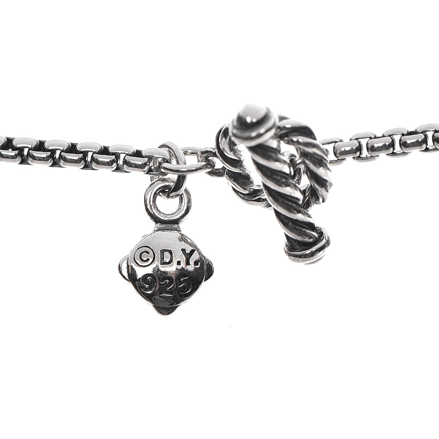 David Yurman Sterling Silver Pearl 7.5mm Quatrefoil Long Chain Necklace 6 of 6