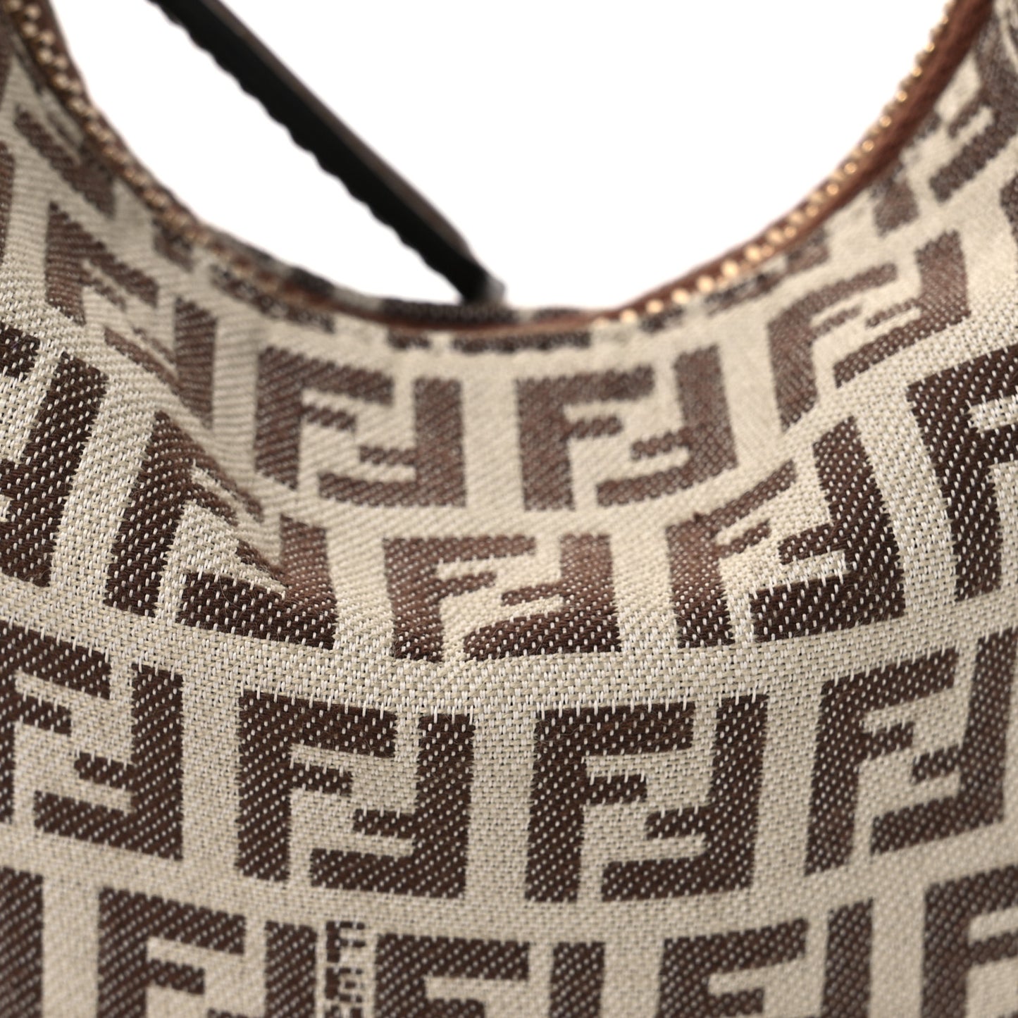 Fabric Jacquard FF 1974 Nano Fendigraphy Hobo Charm Beige