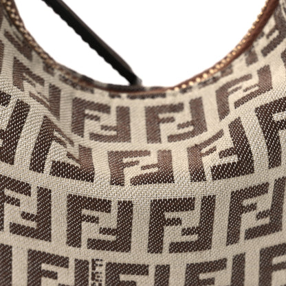 Fendi Fabric Jacquard FF 1974 Nano Fendigraphy Hobo Charm Beige 8 of 10