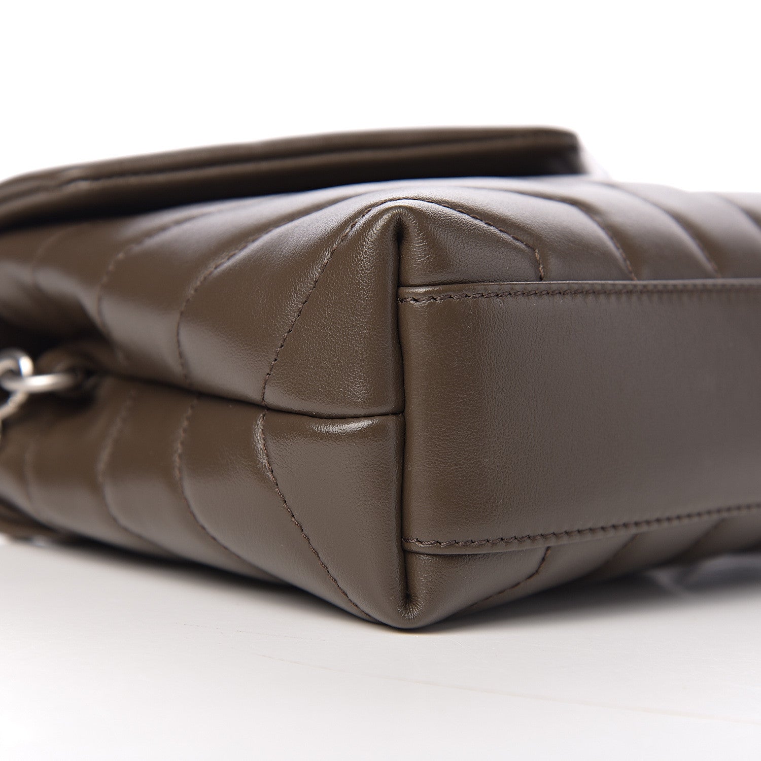 Saint Laurent Calfskin Y Quilted Monogram Toy Loulou Crossbody Bag Faggio 7 of 9