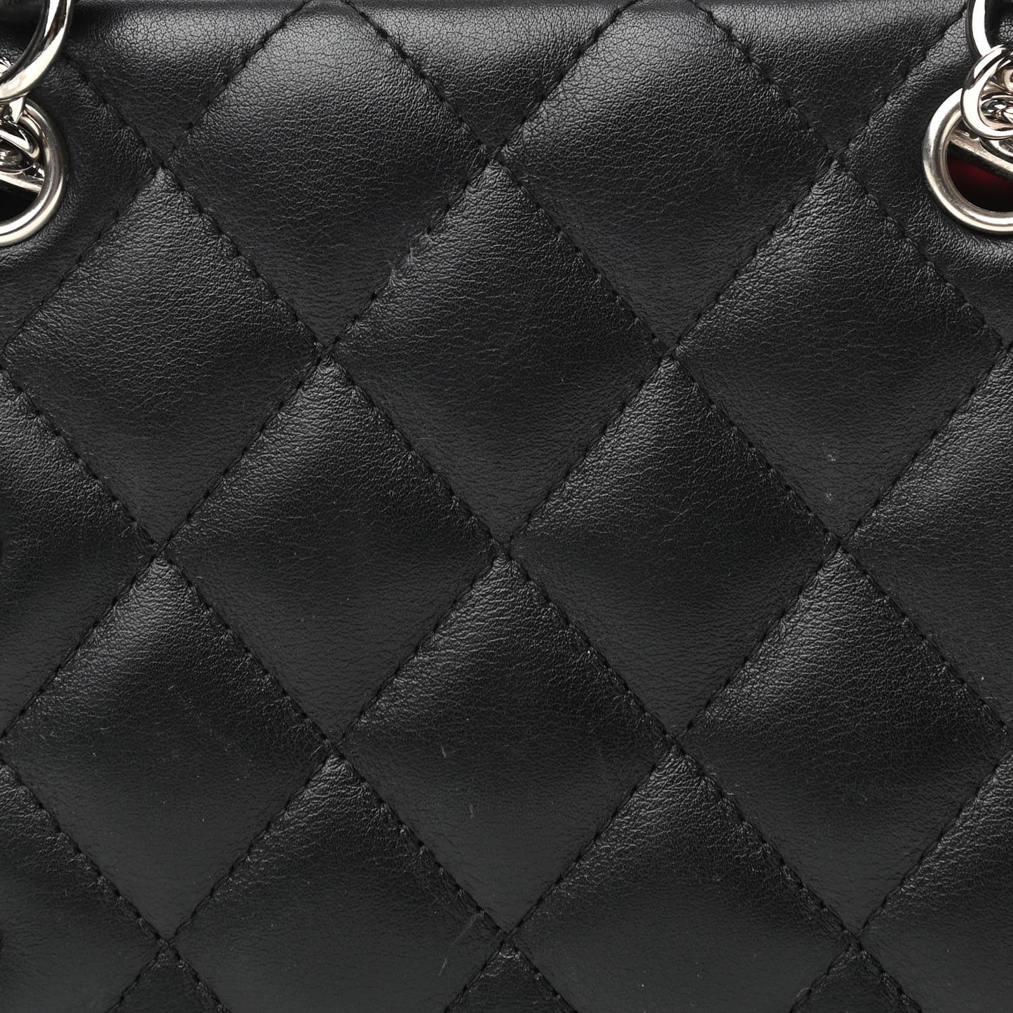 Calfskin Quilted Small Cambon Bowler Black White