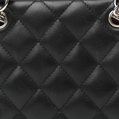 Chanel Calfskin Quilted Small Cambon Bowler Black White 7 of 9