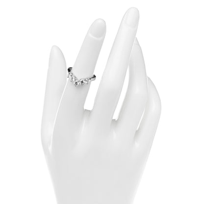 Mikimoto Platinum Diamond .72ct Curved Band Ring 50 5.25 2 of 4