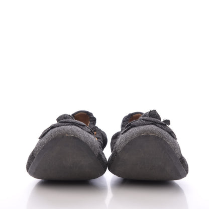 Chanel Tweed Quilted Camellia Cap Toe Ballerina Flats 40.5 Grey 2 of 10