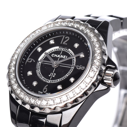 Chanel Stainless Steel Ceramic Diamond Bezel 29mm J12 Quartz Watch Black 7 of 8