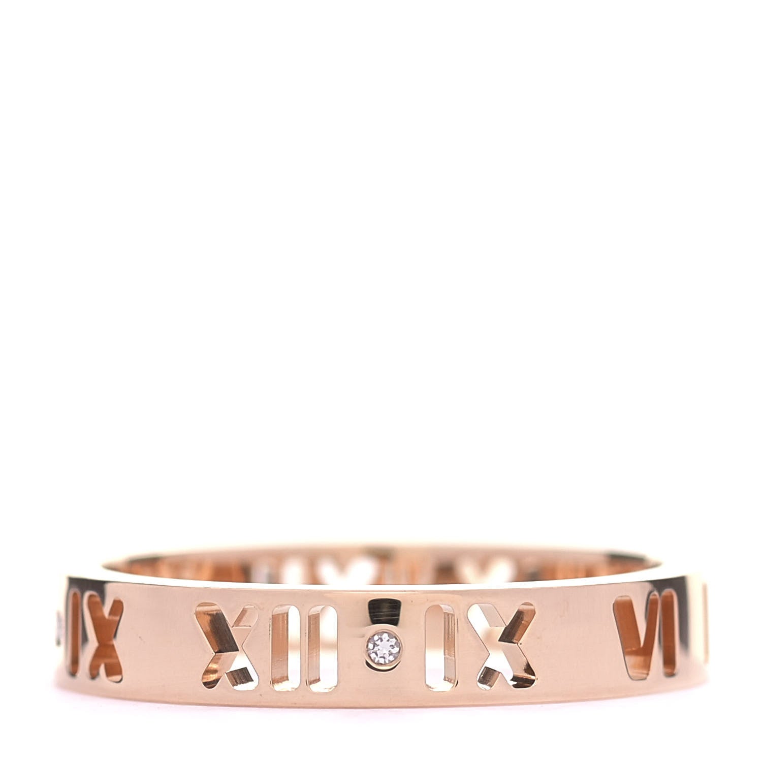 Tiffany 18K Rose Gold Diamond Atlas Pierced Ring 53 6.5 3 of 4
