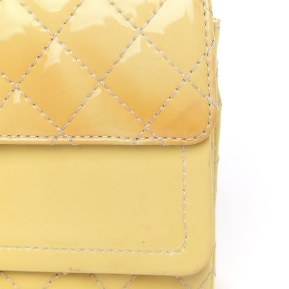 Chanel Patent Quilted Medium Double Flap Yellow 11 of 16
