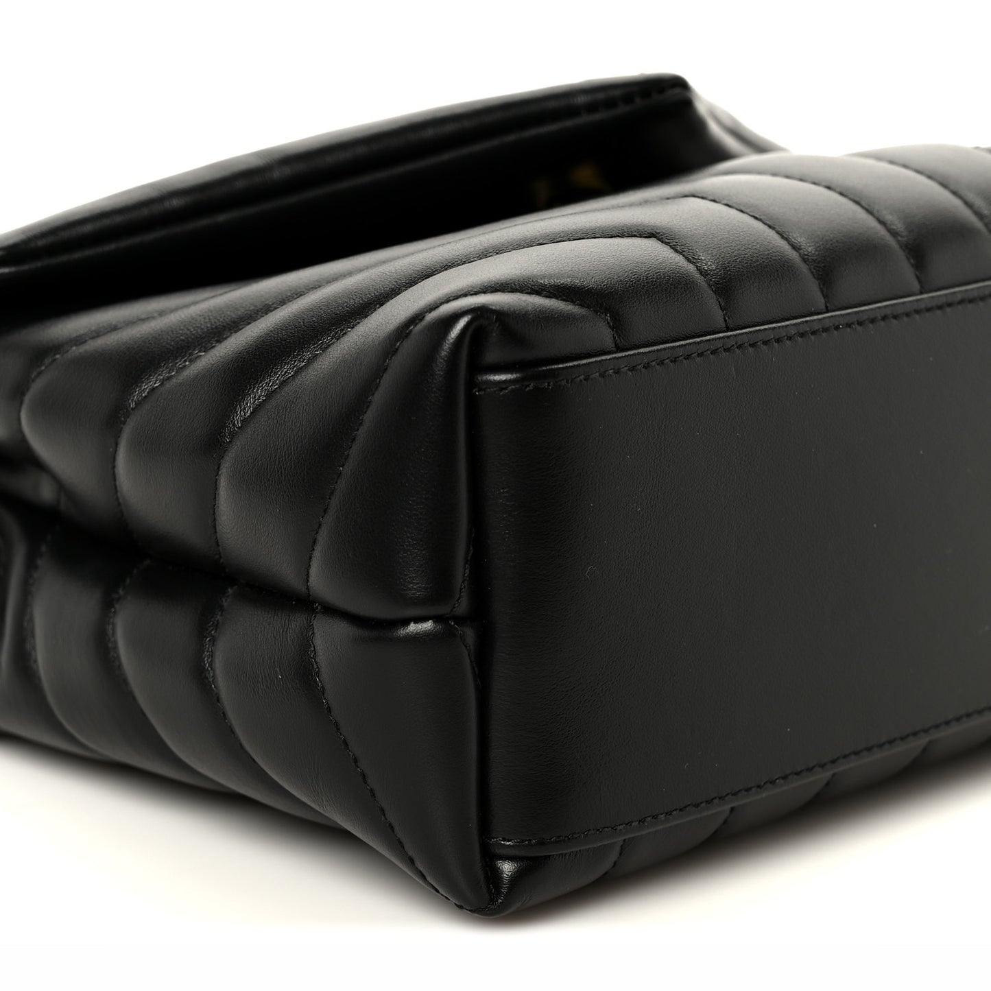 Calfskin Y Quilted Monogram Small Loulou Chain Satchel Black