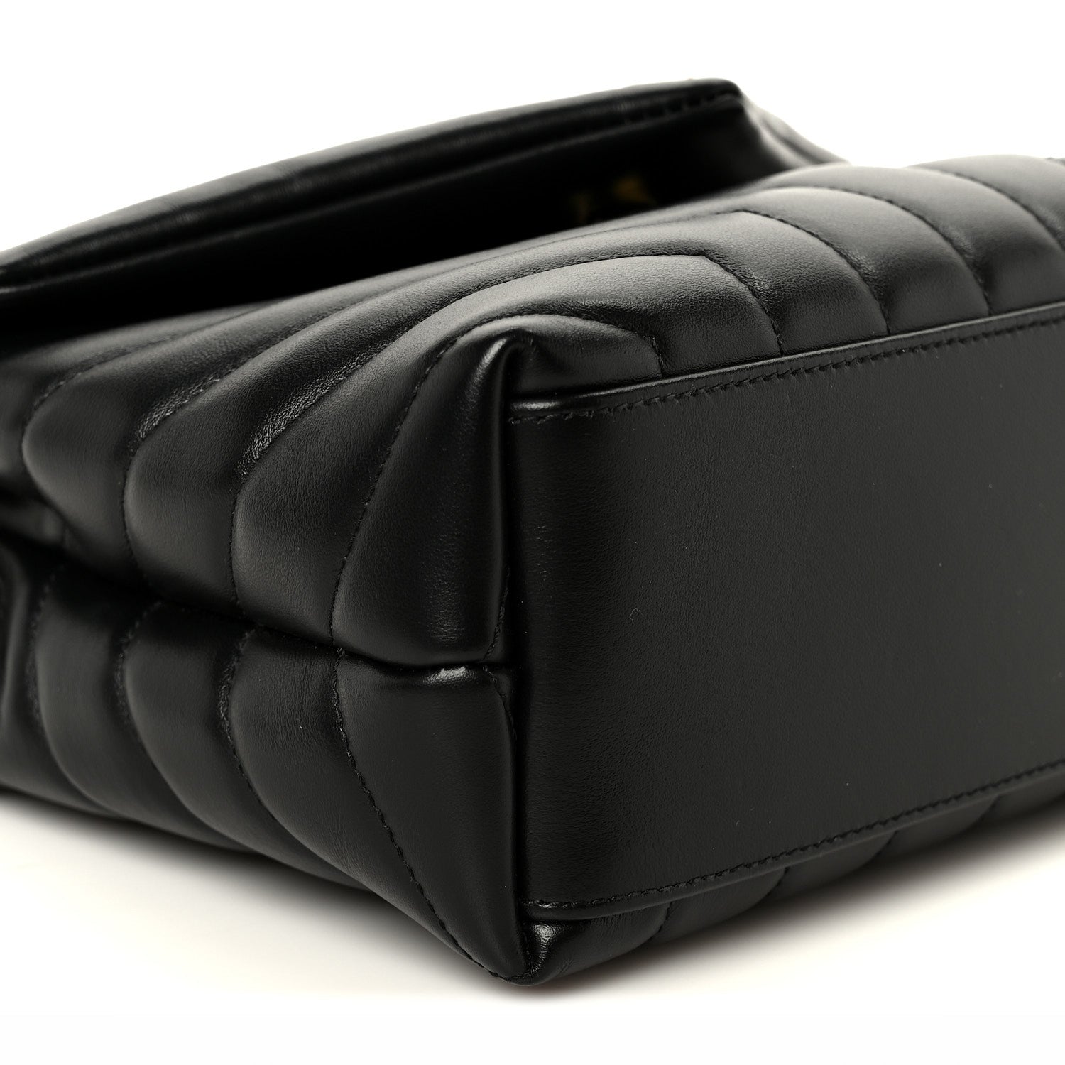 Saint Laurent Calfskin Y Quilted Monogram Small Loulou Chain Satchel Black 10 of 11