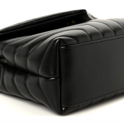 Saint Laurent Calfskin Y Quilted Monogram Small Loulou Chain Satchel Black 10 of 11