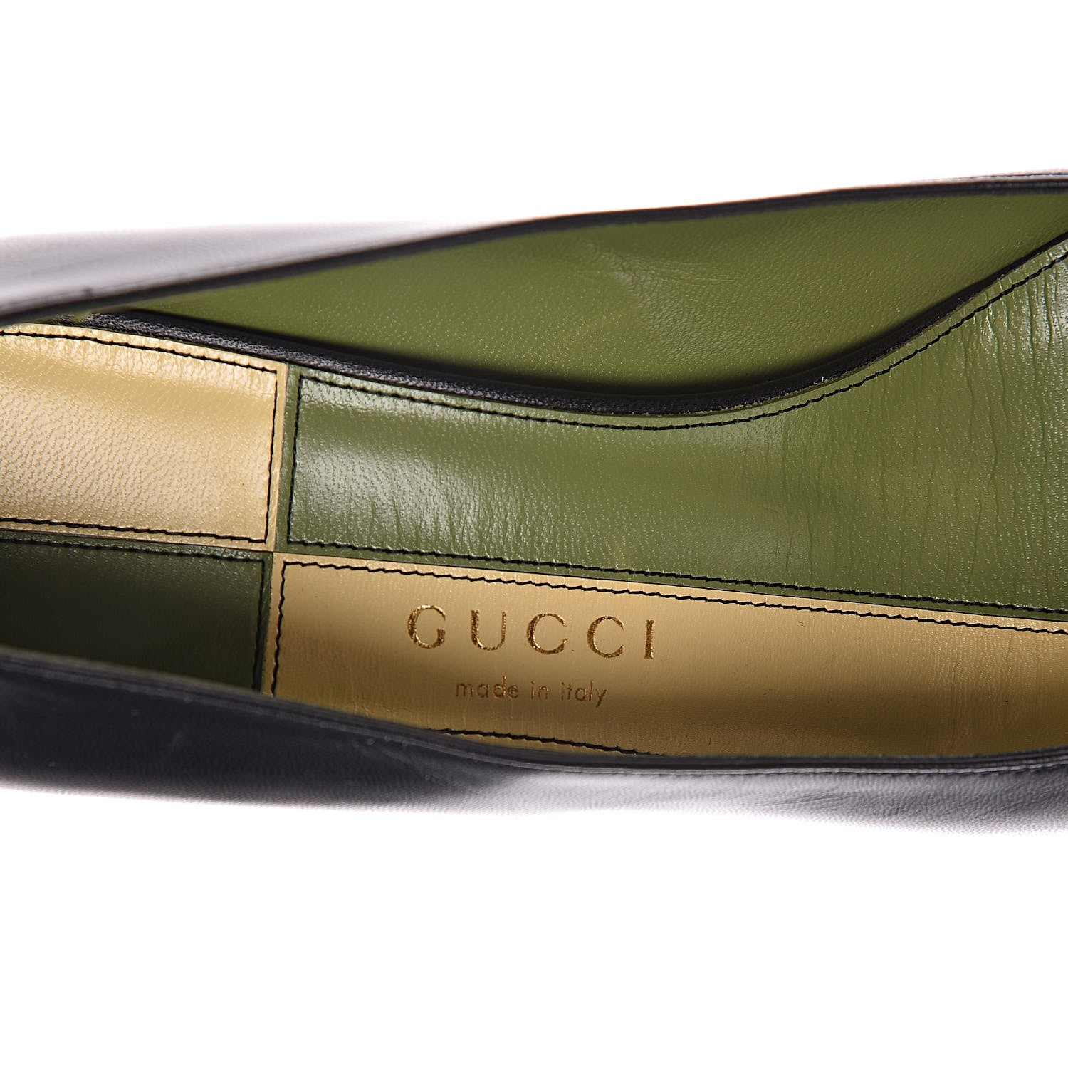 Gucci Malaga Kid Half Moon GG Square Toe Pumps 37 Black 5 of 10