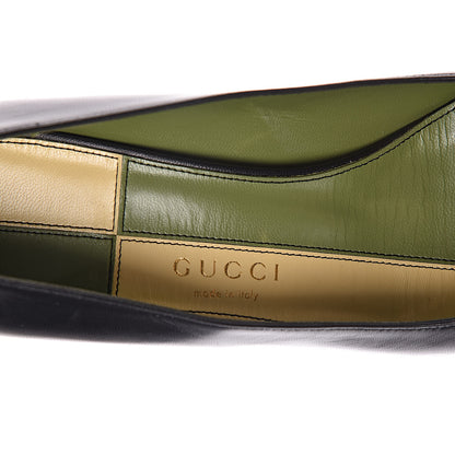 Gucci Malaga Kid Half Moon GG Square Toe Pumps 37 Black 5 of 10